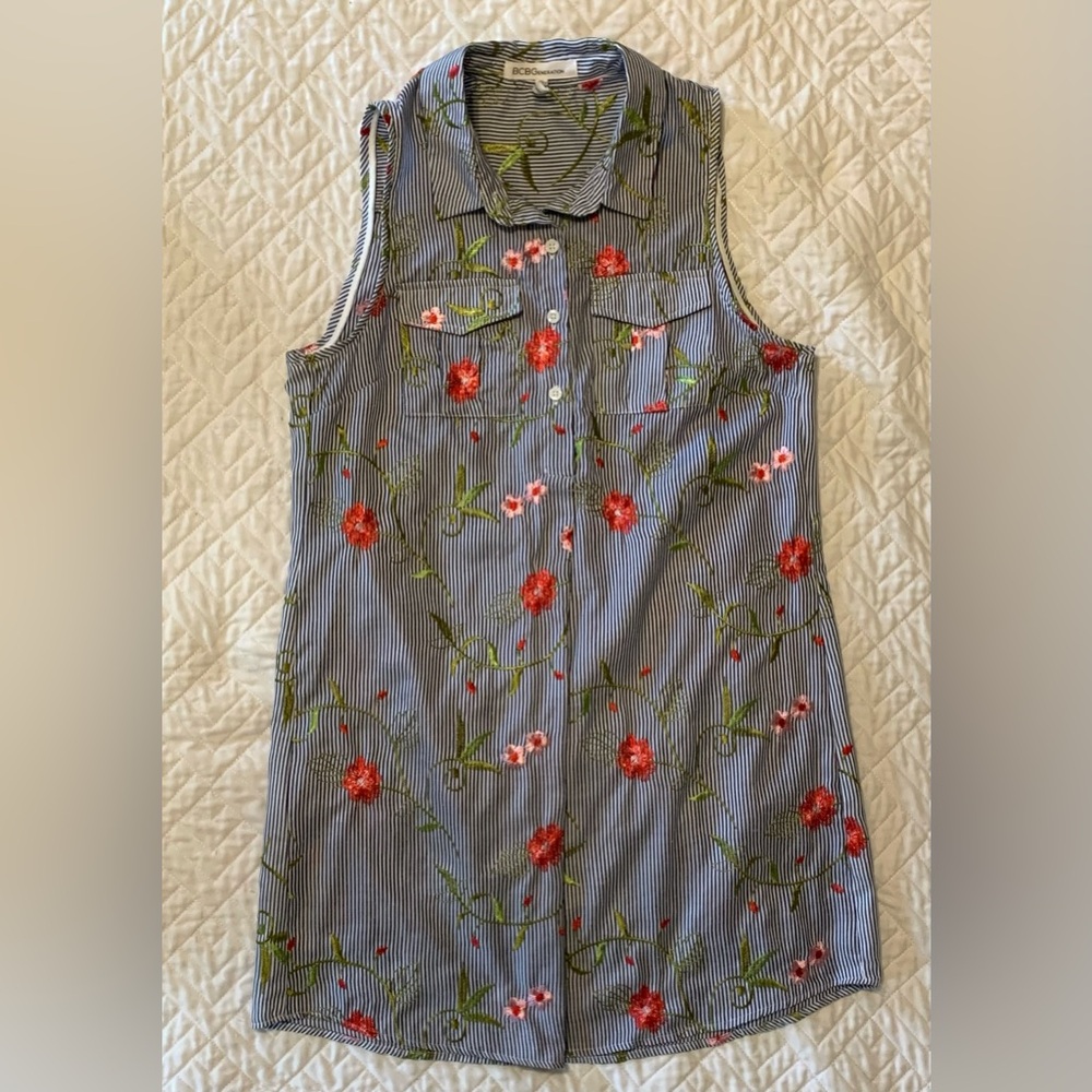 BCBGeneration Embroidered Shirt Dress - Picture 3 of 15
